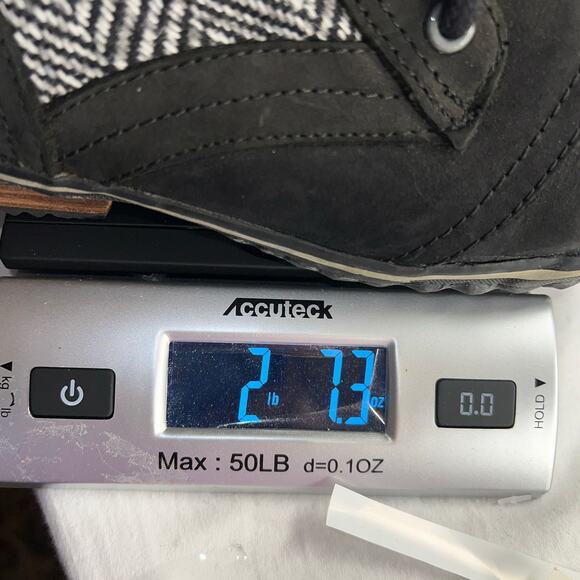 Sorel Slimboot Lace Herringbone Waterproof Boot Black Gray Stacked Heel Size 9 - Picture 12 of 12